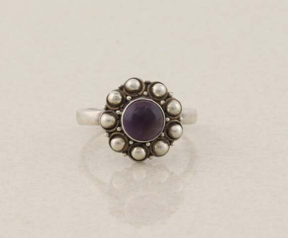 Unbranded Jewelry - Sterling Silver Natural Purple Amethyst Flower Ring Size 6 3/4